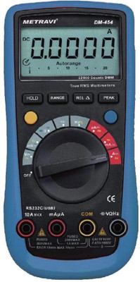 Metravi DM-454 TRMS Digital Multimeter with double-moulded body Digital Multimeter(Multicolor 4000 Counts)