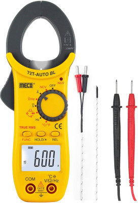 HTY Meco-72T Auto BL 3¾ Digit 4000 Count 600A AC TRMS Autoranging Digital Clampmeter Digital Multimeter(Yellow 4000 Counts)