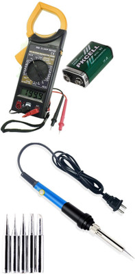 BALRAMA Digital AC Clamp Meter AC/DC Voltage meter and 60 W SOLDERING IRON WITH 5 BIT Digital Multimeter(2000 Counts)