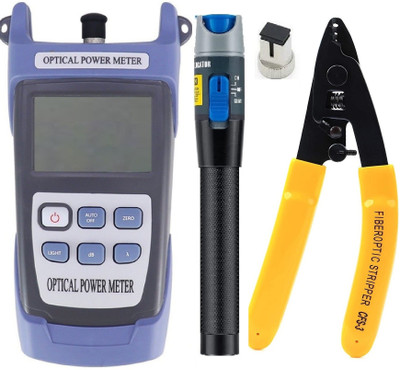 Techtest Optical Power Meter with 10mw Visual Fault Locator and 3 Holes Fiber Stripper Digital Multimeter(Blue, Grey 2000 Counts)