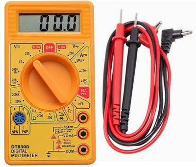 AMTIX Digital Multimeter DT-830D LCD AC DC Measuring Multimeter amtd Digital Multimeter(Yellow 2000 Counts)