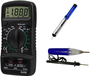 Crafts Haveli Multimeter 830, Desoldering Pump & Continuty Tester Digital Multimeter(9999 Counts)