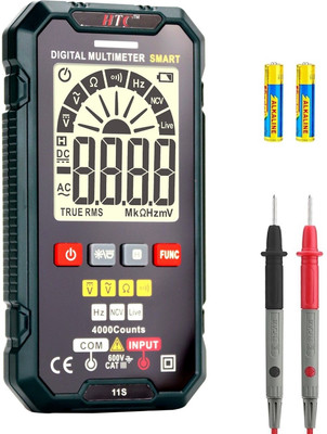 HTY HTC-11S-3½ Digits TRMS ,NCV, Live Wire Detector (Auto Mode) Smart Digital Multimeter(Green 4000 Counts)