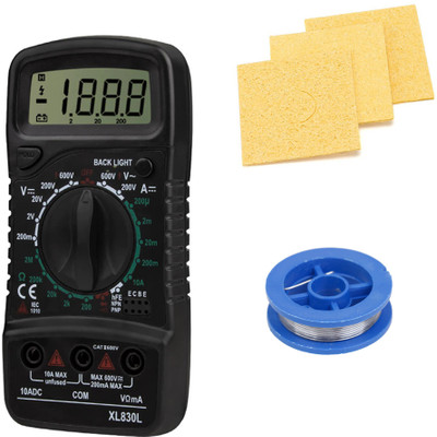 Crafts Haveli Multimeter 830, 3Pc Sponge & Soldering Wire Digital Multimeter(9999 Counts)