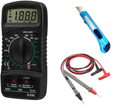 Sharum Crafts Multimeter 830, Knife & Wire Digital Multimeter(9999 Counts)