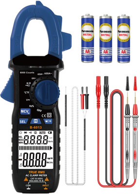 HTY BEETECH B-6013 600A AC DUAL READING TRUE RMS DIGITAL CLAMPMETER Digital Multimeter(Blue 6000 Counts)