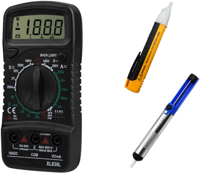 Crafts Haveli Multimeter 830, Voltage Tester & Desoldering Pump Digital Multimeter(9999 Counts)