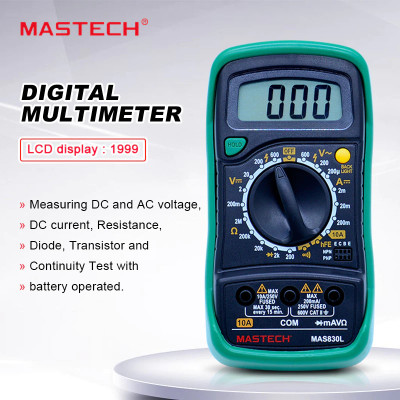 Divinext 830L Rubber Sleeve Protection + LCD + Backlight + Stand + Battery + Probe Test Leads Digital Multimeter(Green, Black 2000 Counts) Divinext 830L Rubber Sleeve Protection + LCD + Backlight + Stand + Battery + Probe Test Leads Digital Multimeter(Green, Black 2000 Counts)