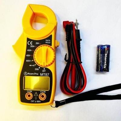 Gilhot MT 87 Digital Clamp AC DC Voltmeter LCD Meter Digital Multi Tester Digital Multimeter(Yellow, Red, Black 2000 Counts)