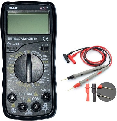 HTC Instrument Dm-81 3½ TRMS_ Live Remote Control Testing-2000 Counts(1 Year Warranty) Digital Multimeter(Black, Yellow 2000 Counts)