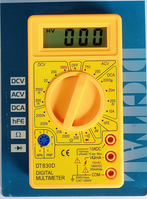 VTH Multimeter DT830D Digital Multimeter(Yellow 2000 Counts)