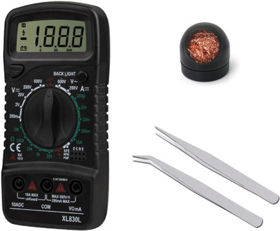 Crafts Haveli Multimeter 830, Soldering Iron Tip Cleaner & 2Pc Tweezer Digital Multimeter(9999 Counts)