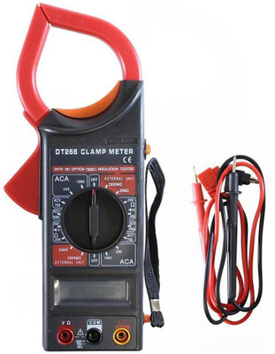 Empiral Enterprises DT266 Digital clamp meter with LCD display for AC/DC current voltage (1Pc) Digital Multimeter(Black 4000 Counts)