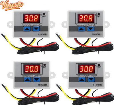 vinesto XH-W3001 Digital Temperature Controller Dual Mode LED Display Pack Of 4 Multipurpose Controller