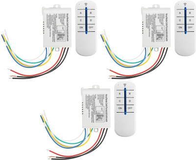 shockley 4-Way Digital Switch ON/Off 220V-240V Light RF Remote Control Wireless (3 Pc) Multipurpose Controller