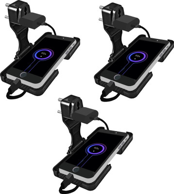 shockley Mobile Charging foldable Stand Holder Wall mount 3 Pin Universal Plug (3 Pc) Mobile Holder