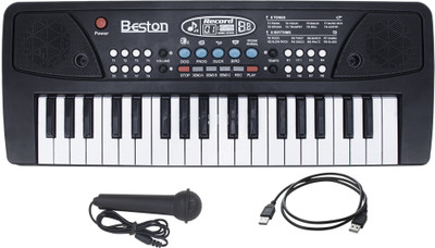 BESTON 37 Keys Piano Toy with Microphone, USB Power Cable & Sound Recording Function Analog Portable Keyboard(37 Keys)