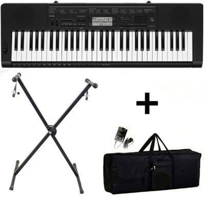 SKT CTK - 3500 CASIO + CARRY CASE + DOUBLE PIPE STAND CTK - 3500 SKT Digital Portable Keyboard(61 Keys)
