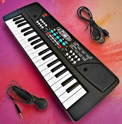 Kid Kraze 37-Key Musical Piano Keyboard with Microphone 430A1 Song Record Feaure_L471(Black)