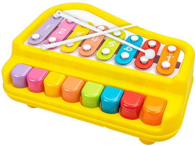 RUDOLF 2 in 1 Musical Melody & Educational Piano Xylophone Musical Instruments 2 in 1 Musical Melody, Piano Xylophone Musical Instruments with 8 Keys Analog Portable Keyboard(8 Keys)