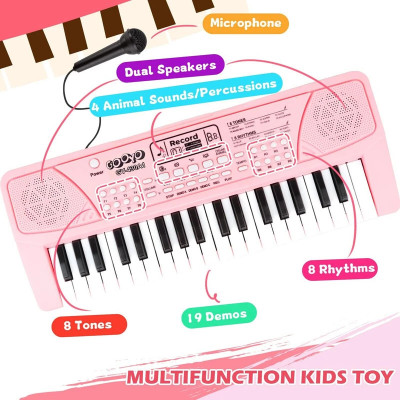 Just97 37 Key Piano Keyboard Toy for Kids P50 37 Key Piano Keyboard with Mic & Charger P50 Analog Portable Keyboard(37 Keys)