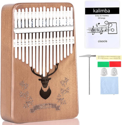 Mocking Bird 17 Keys Thumb Piano Kalimban Wooden mbira Musical Instrument Portable Keyboard with Tune Hammer Study Instruction Sleek Keys Gift for Kids, Adult and Beginners Analog Portable Keyboard(17 Keys)