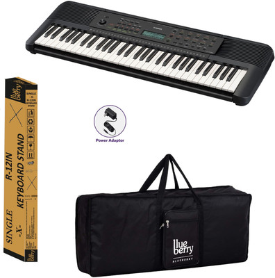 YAMAHA PSR-E283 With Blueberry KB-40 Bag and R-12IN Stand, Digital Portable Keyboard(61 Keys)
