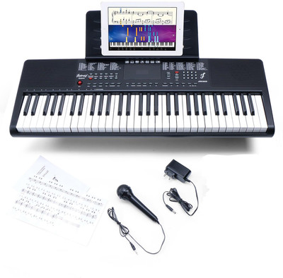 Juarez Octave JRK660 61-Key Electronic Teaching Keyboard Piano with LED Display | Adapter | Key Note Stickers | Mic |Music Sheet Stand | 200 Rhythms | 200 Timbres | 40 Demos | USB Output|8 Percussions Digital Portable Keyboard(61 Keys)