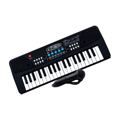 A R ENTERPRISES 37 Key Piano Keyboard Toy with DC Power Option, Mic and Recording(Black)