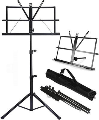 AMG Music Music Stand Folding Sheet Music Stand & Desktop Book Stand Light weight with Bag Notation Stand