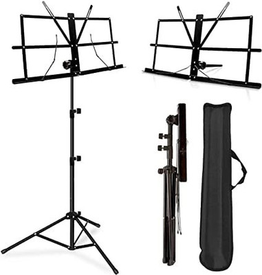Urban Infotech Adjustable Portable Folding Light Weight Sheet Notation Stand and Clip Holder Notation Stand