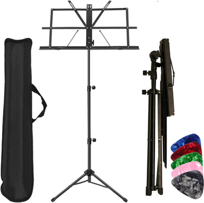 Urban Infotech Foldable Notation Stand with Carry Bag Music Sheet Clip Holder and Picks Folding Stand