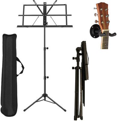 TechBlaze Notation Stand With Guitar Hanger Dual Metal Clip Notation Stand Notation Stand