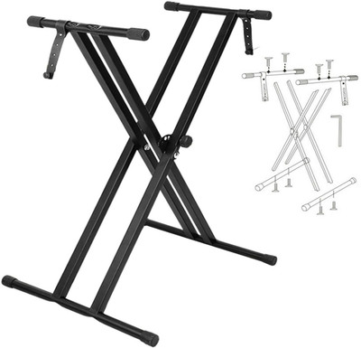 DawnRays Heavy Duty Portable Keyboard Stand Double X Adjustable Keyboard Stand for Digital Keyboard Stand Keyboard Stand Sheet Music Stand