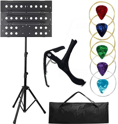 Urban Infotech Notation Stand Heavy Duty Tripod with Carrying Bag and Guitar String 5 Picks Folding Stand