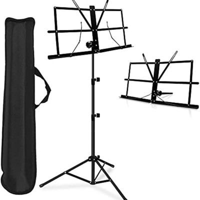 Urban Infotech Foldable Notation Stand with Carry Bag Music Sheet Clip Holder Folding Stand
