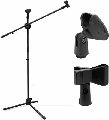 Urban Infotech 3 Leg Boom Double Microphone Stand Adjustable Mic Stand with 2 Mic Clip Holder Condensers Mic Stand for Singing & Studio Recording- NB-200 MIC STAND SET Microphone Stand - Big
