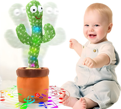 TAPUJI Dancing Cactus Repeat What You Say,Electronic Plush Toy with Lighting,Singing-13(Green)