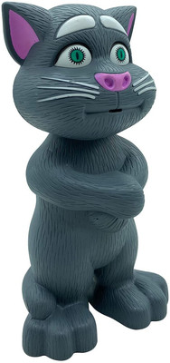 KC COLLECTION Smart Talking Cat Toy | Repeats Voice | Educational Gift(Grey)