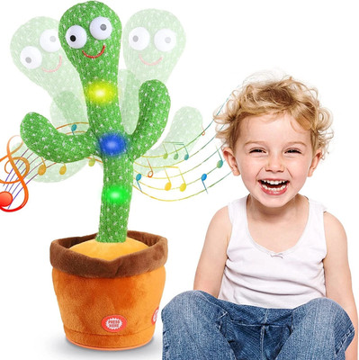 JR CLUB Dancing Cactus Toy | LED Lights & Talking Musical Dancing Plush Cactus Toy(Multicolor)
