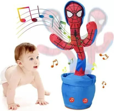 kettoby Spider Themed Dancing Cactus Toy Musical Talking & Singing Plush Toy with Lights(Multicolor)