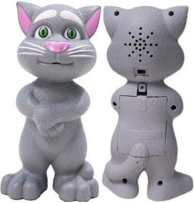 TOYACHI Talking Tom Cat Toy for Kids | Voice Repeating | Touch Activated 12(Grey)