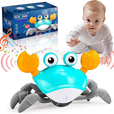 Pamidhar Rechargeable Crawling Crab Baby Toy with Music & Automatic Obstacle Avoidance(Green)