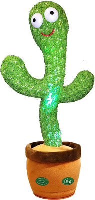 Toyvala Dancing Talking Cactus Plush Toy, Wriggle, Singing, Repeats What You Say-1095(Green, Brown)