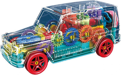 SHIPEASE Transparent Concept Zeep Toy Sound 3D Light Gear Simulation Super Cars for Kids(Multicolor)