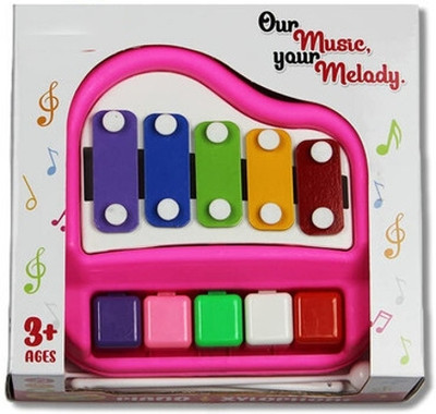 BMT Xylophone 2-in-1 Premium Piano 5 Key Scale Musical Toy For Kids - 769(Multicolor)