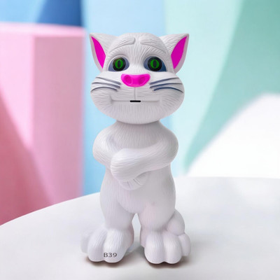 SNM97 Talking Tom Cat Toy For Kids Intelligent Speaking Repeats & Music_575(White)