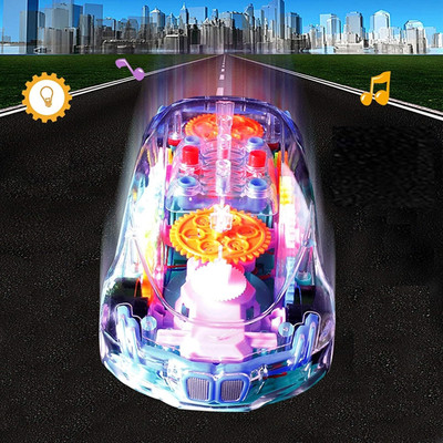 JR CLUB Transparent Musical Concept Racing Car with 3D Flashing LED Lights for Kids-316(Multicolor)