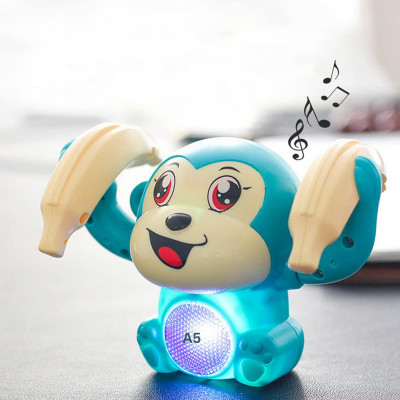 Just97 Dancing Monkey Musical Toy for Kids with Light, Sound and Touch Sensor m55(Blue)