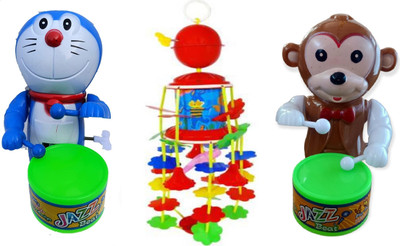 MS TOYS DORE-RED JHO-MONKEY-03 Drummer Toy with Drumming and Dancing Action for Kids(Multicolor)